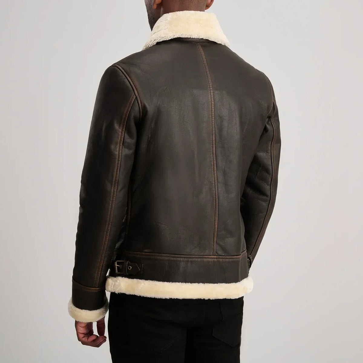 Francis B-3 Svart Bomberjakke i Skinn for Herre – alternate product view 5