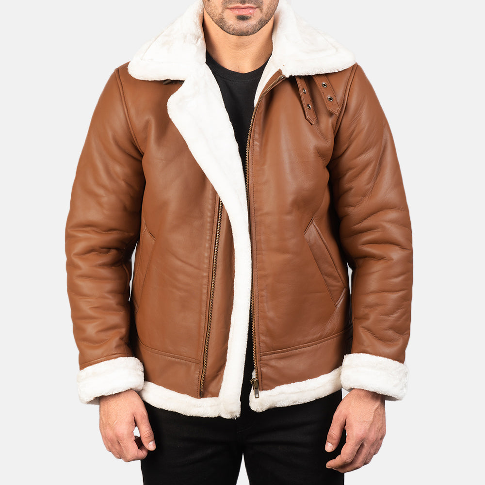 Francis B-3 Svart Bomberjakke i Skinn for Herre – alternate product view 1