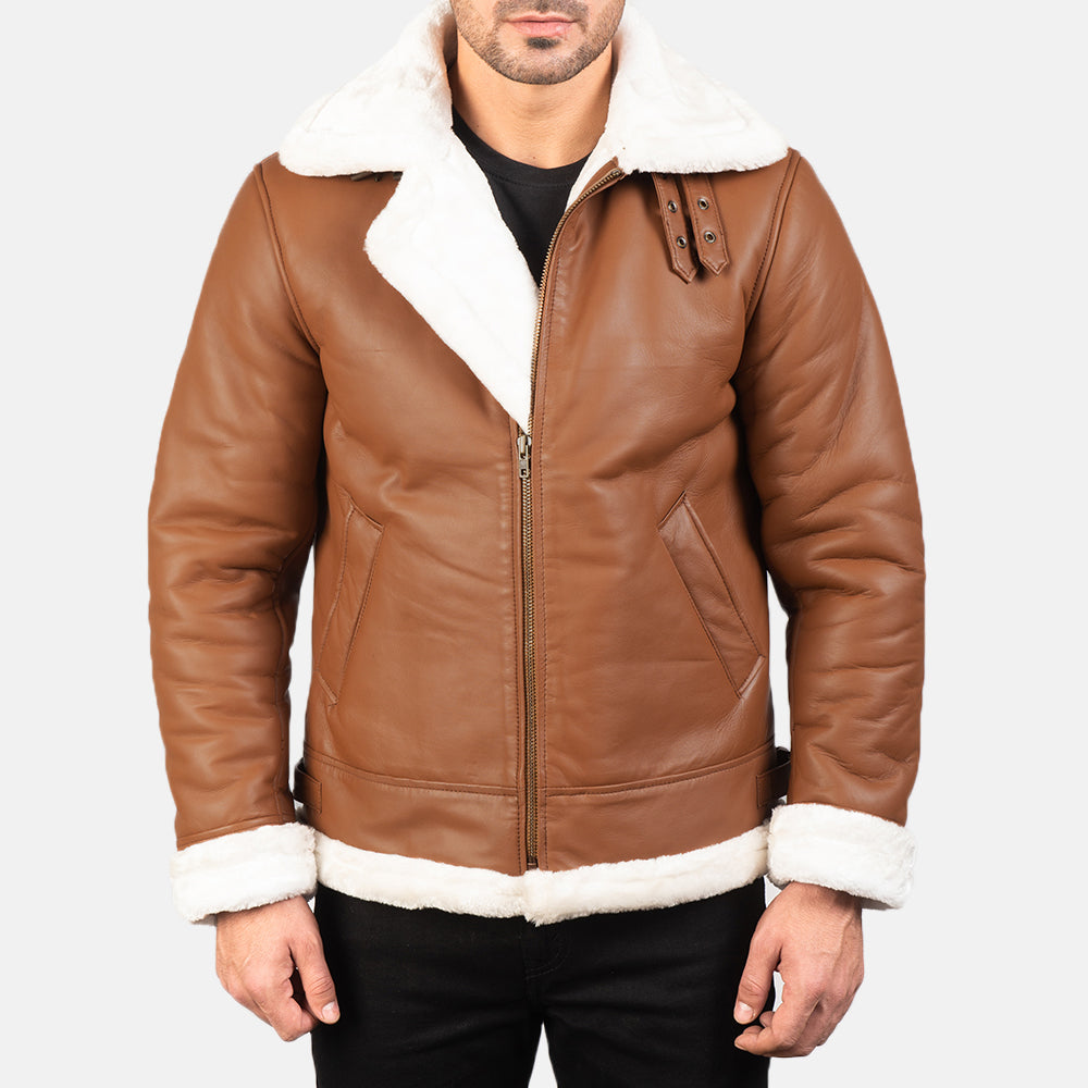 Francis B-3 Svart Bomberjakke i Skinn for Herre – alternate product view 4