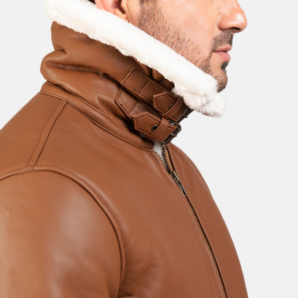 Francis B-3 Svart Bomberjakke i Skinn for Herre – alternate product view 6