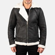 Francis B-3 Svart Bomberjakke i Skinn for Herre – alternate product view 1