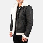 Francis B-3 Svart Bomberjakke i Skinn for Herre – alternate product view 2