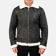 Francis B-3 Svart Bomberjakke i Skinn for Herre – alternate product view 4