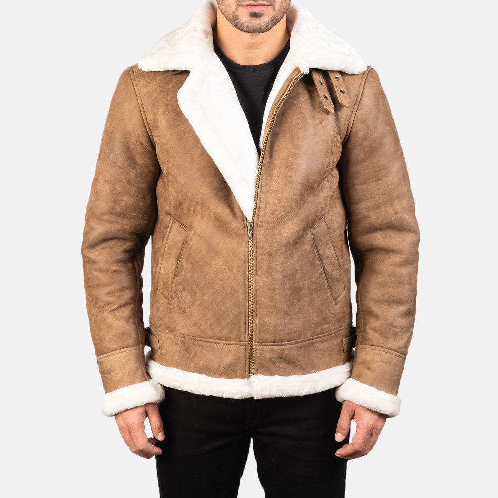 Francis B-3 Svart Bomberjakke i Skinn for Herre – alternate product view 1