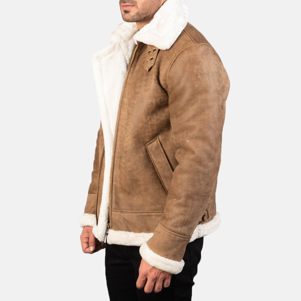 Francis B-3 Svart Bomberjakke i Skinn for Herre – alternate product view 2
