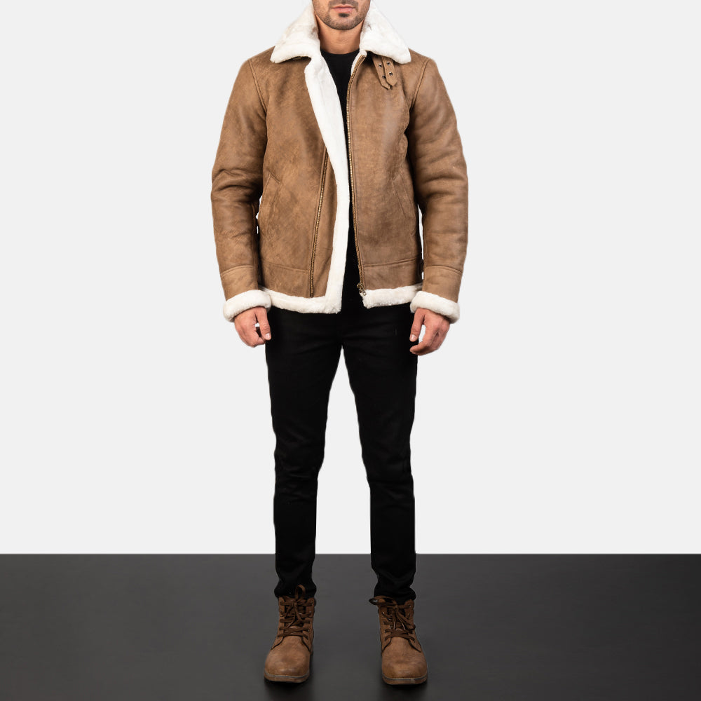 Francis B-3 Svart Bomberjakke i Skinn for Herre – alternate product view 3