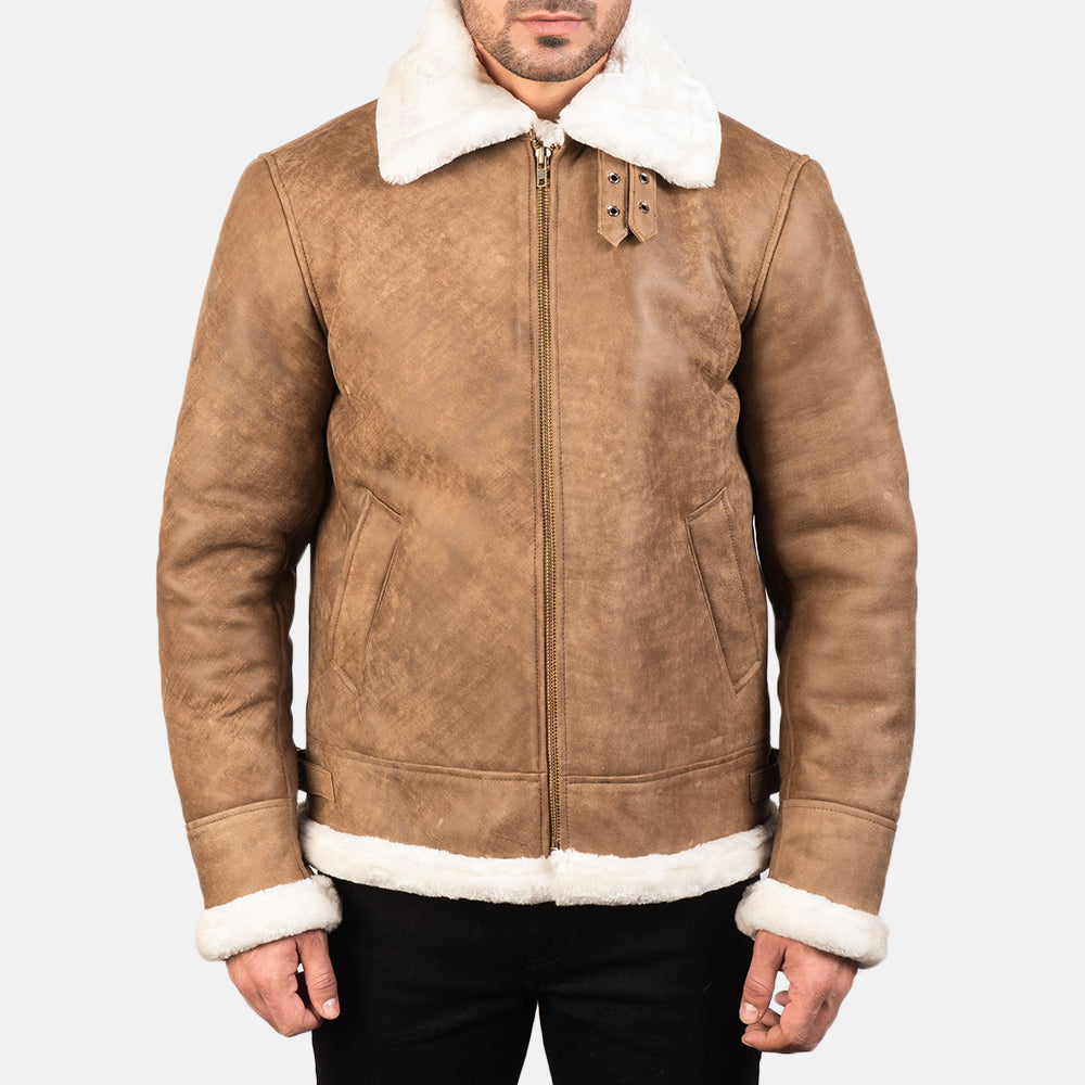 Francis B-3 Svart Bomberjakke i Skinn for Herre – alternate product view 4
