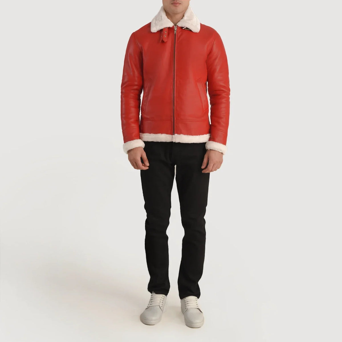 Francis B-3 Svart Bomberjakke i Skinn for Herre – alternate product view 3