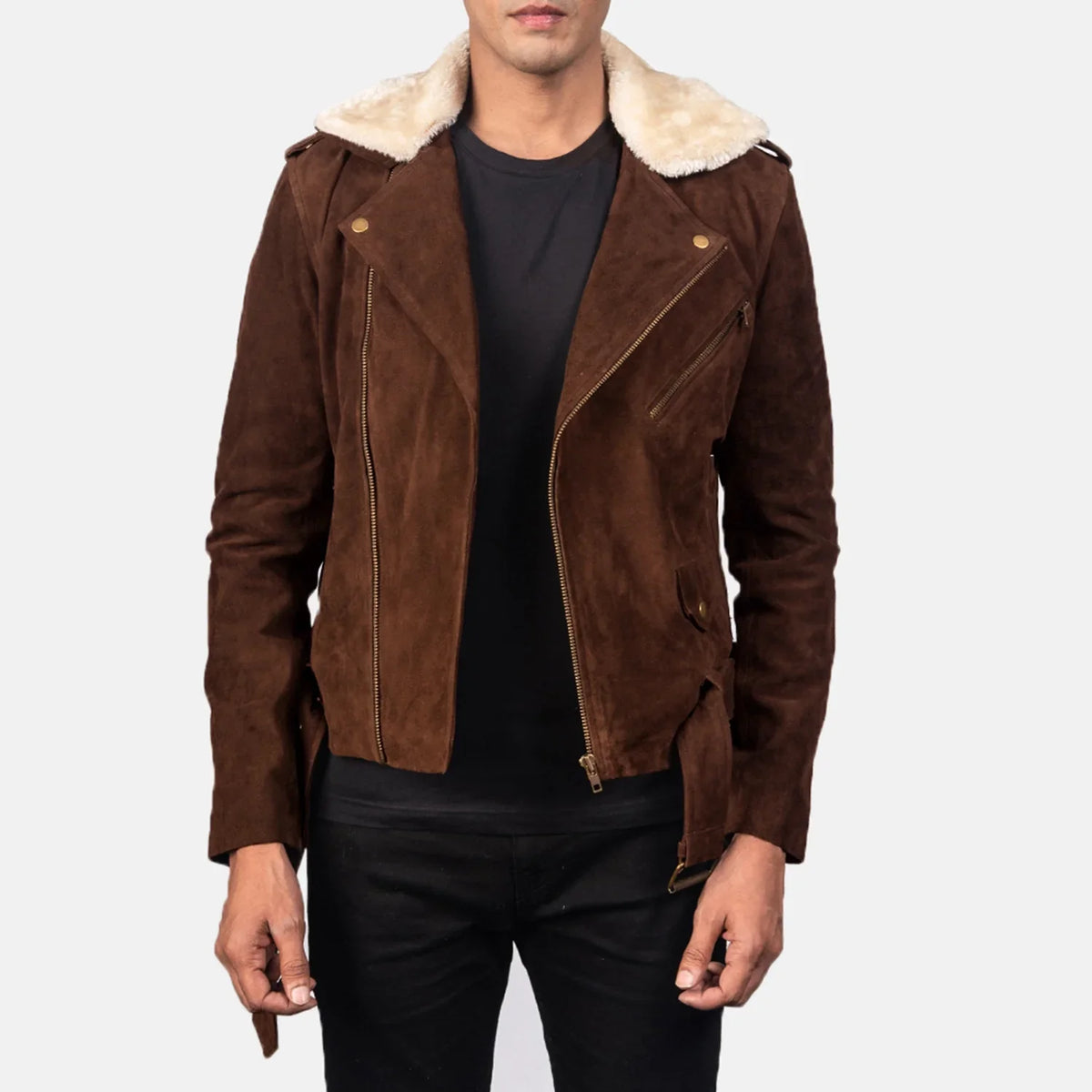 Furton Bikerjakke i Skinn for Herre – alternate product view 1