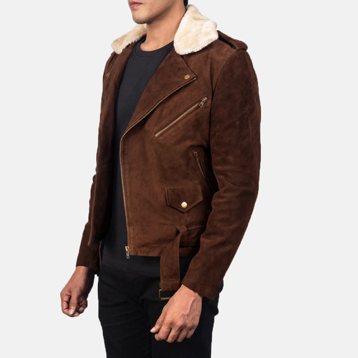Furton Bikerjakke i Skinn for Herre – alternate product view 2