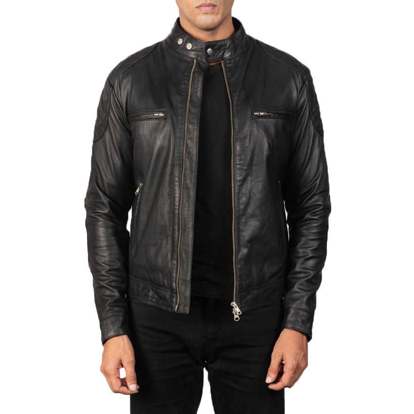Gatsby Svart Bikerjakke i Skinn for Herre