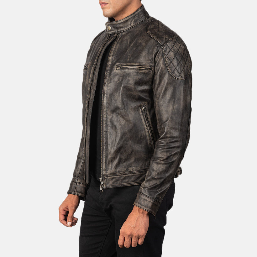 Gatsby Distressed Brun Skinnjakke for Herre