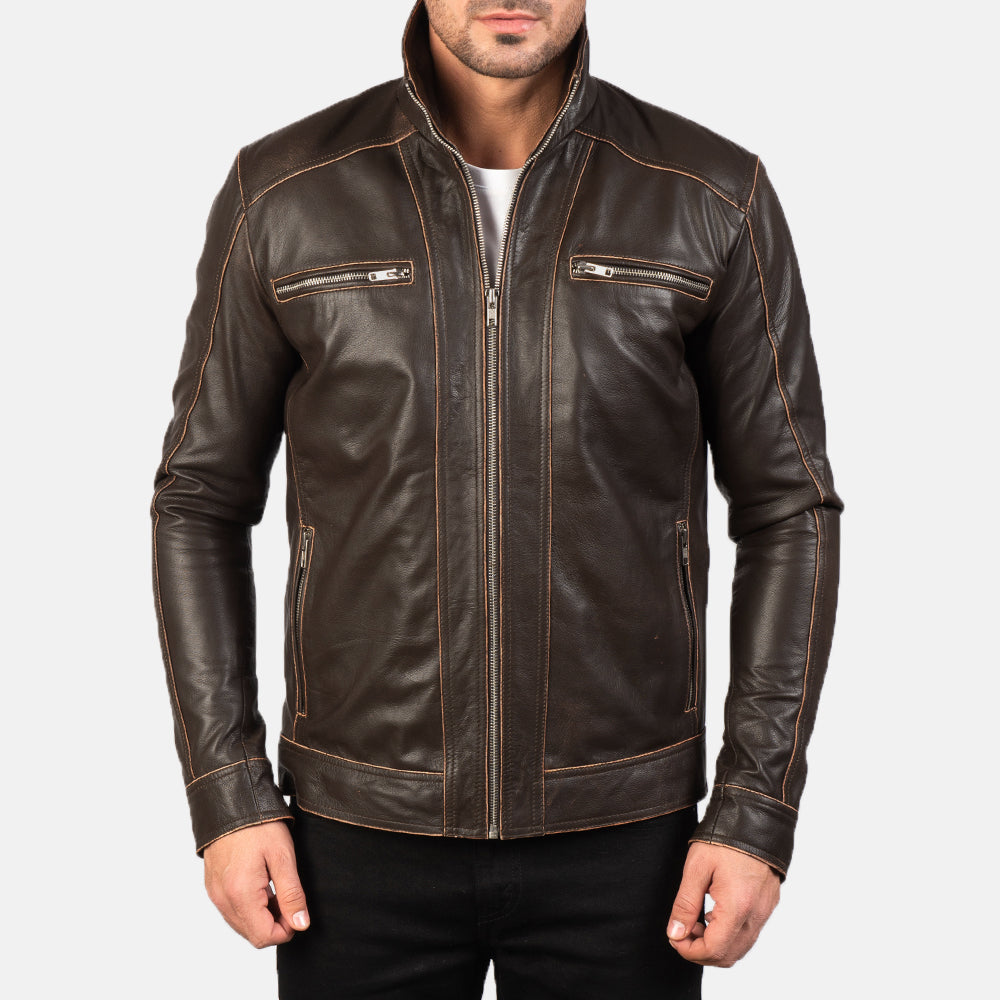 Hudson Bikerjakke i Skinn for Herre – alternate product view 4
