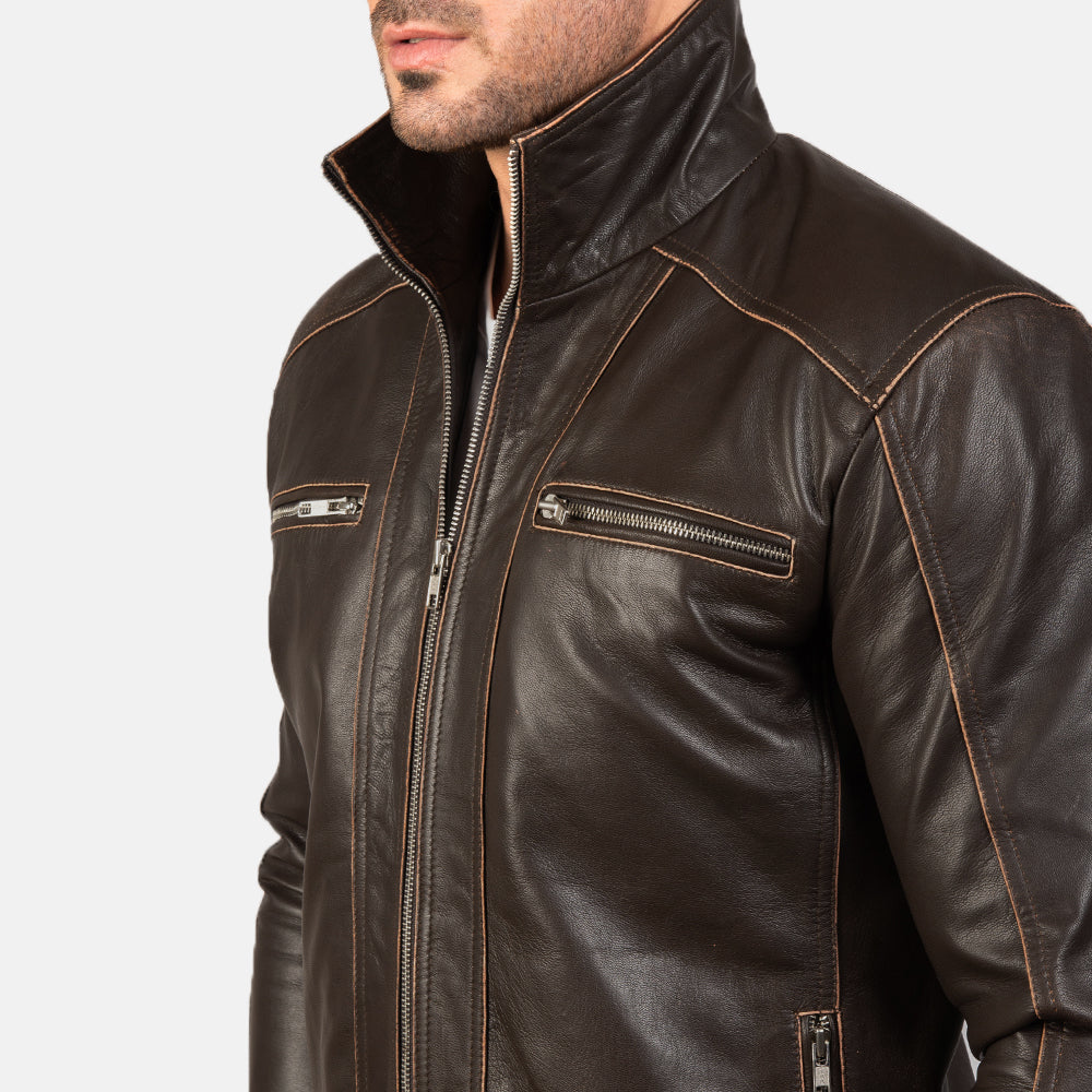 Hudson Bikerjakke i Skinn for Herre – alternate product view 6
