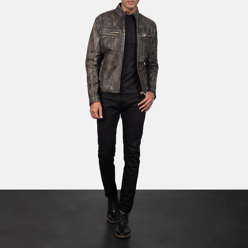 Ionic Bikerjakke i Skinn for Herre – alternate product view 4