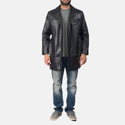 Men's Jordan Svart Skinnkåpe for Herre - Lateral Side Profile View Showing Sleeve Cut &amp; Athletic Taper Fit