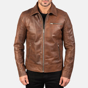 Lavendard Bikerjakke i Skinn for Herre – alternate product view 3