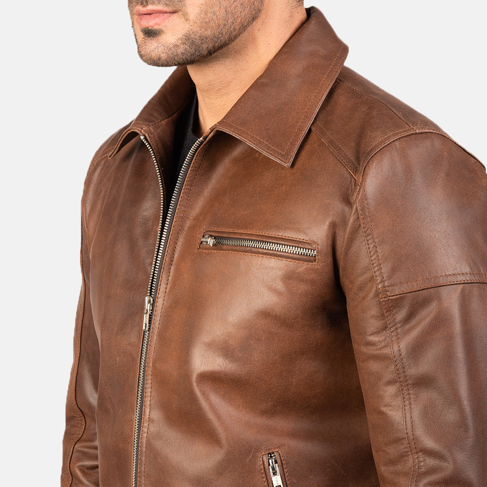 Lavendard Bikerjakke i Skinn for Herre – alternate product view 5