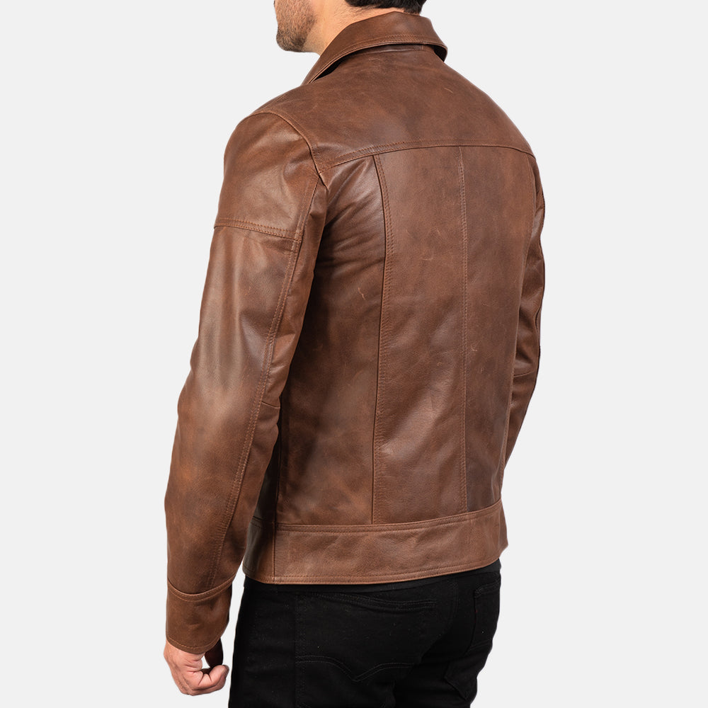 Lavendard Bikerjakke i Skinn for Herre – alternate product view 6