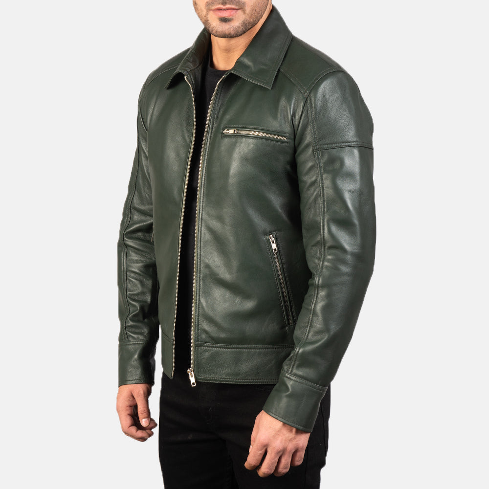 Lavendard Bikerjakke i Skinn for Herre – alternate product view 2