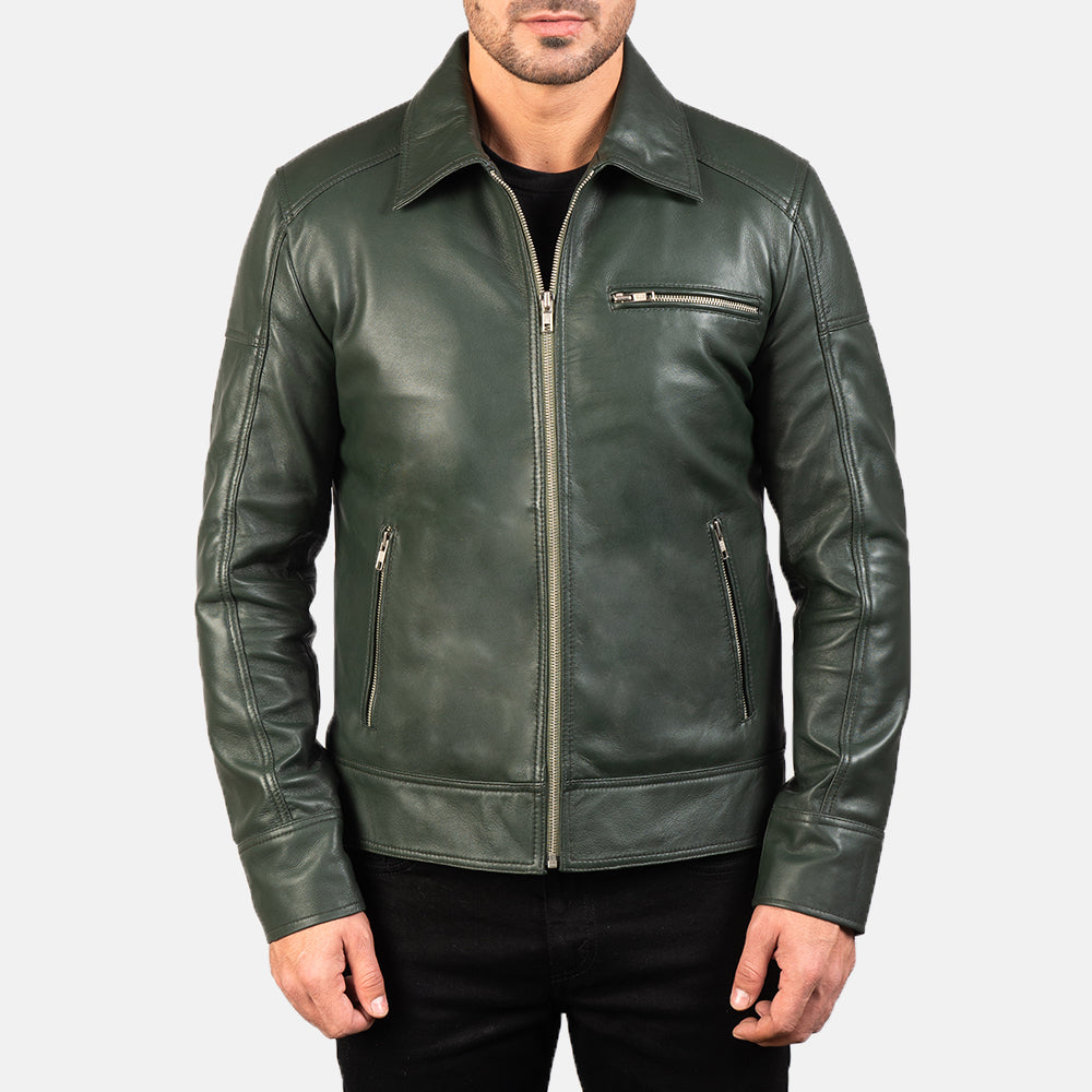 Lavendard Bikerjakke i Skinn for Herre – alternate product view 3
