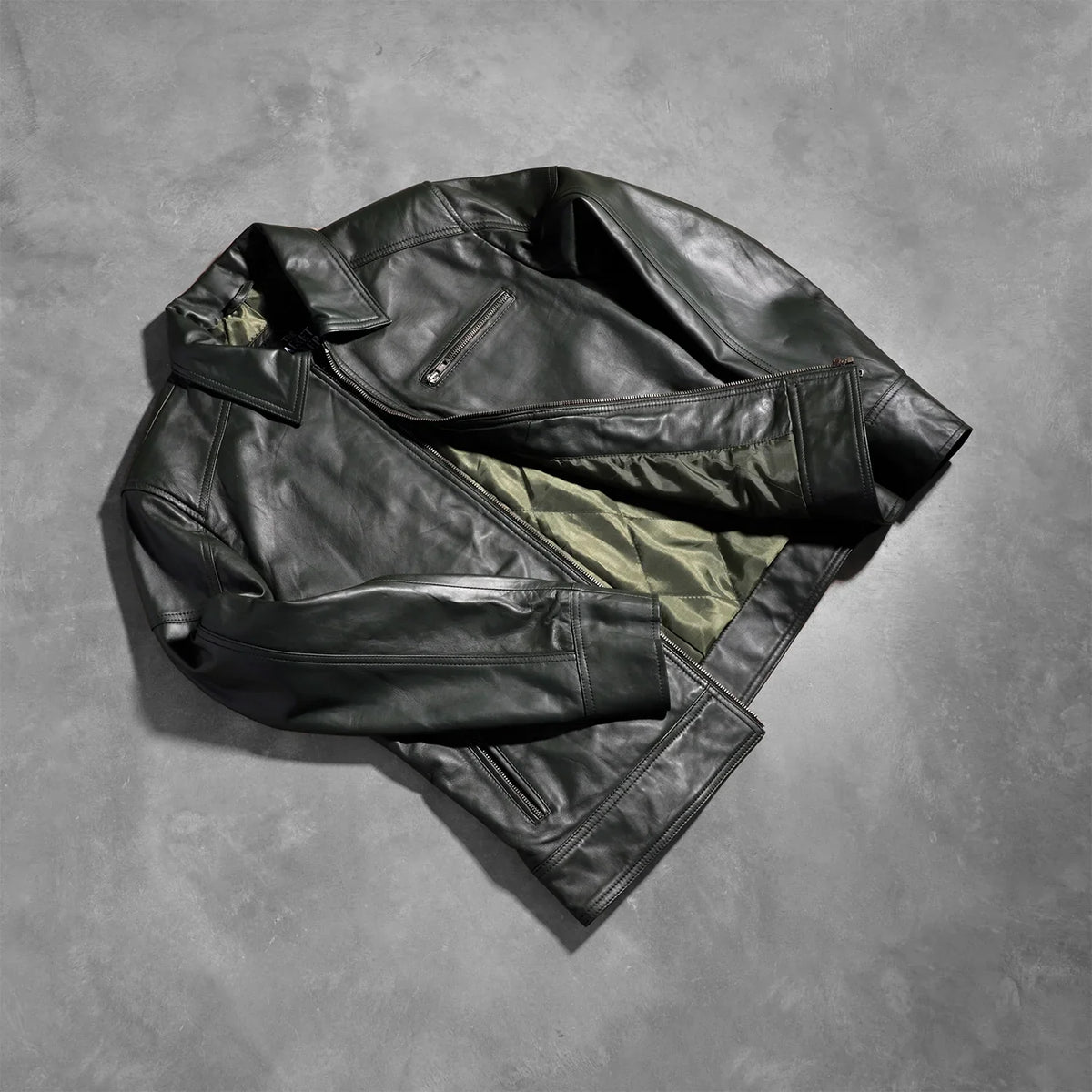 Lavendard Bikerjakke i Skinn for Herre – alternate product view 8