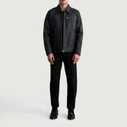 Lavendard Bikerjakke i Skinn for Herre – alternate product view 4