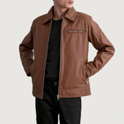 Lavendard Bikerjakke i Skinn for Herre – alternate product view 1