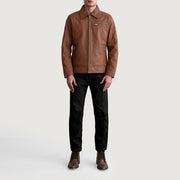 Lavendard Bikerjakke i Skinn for Herre – alternate product view 4