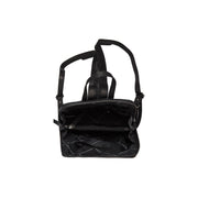 Claire Full-Grain Leather Backpack for Kvinner - Structured Side Profile Showing Gusset Depth &amp; Expansion Capacity