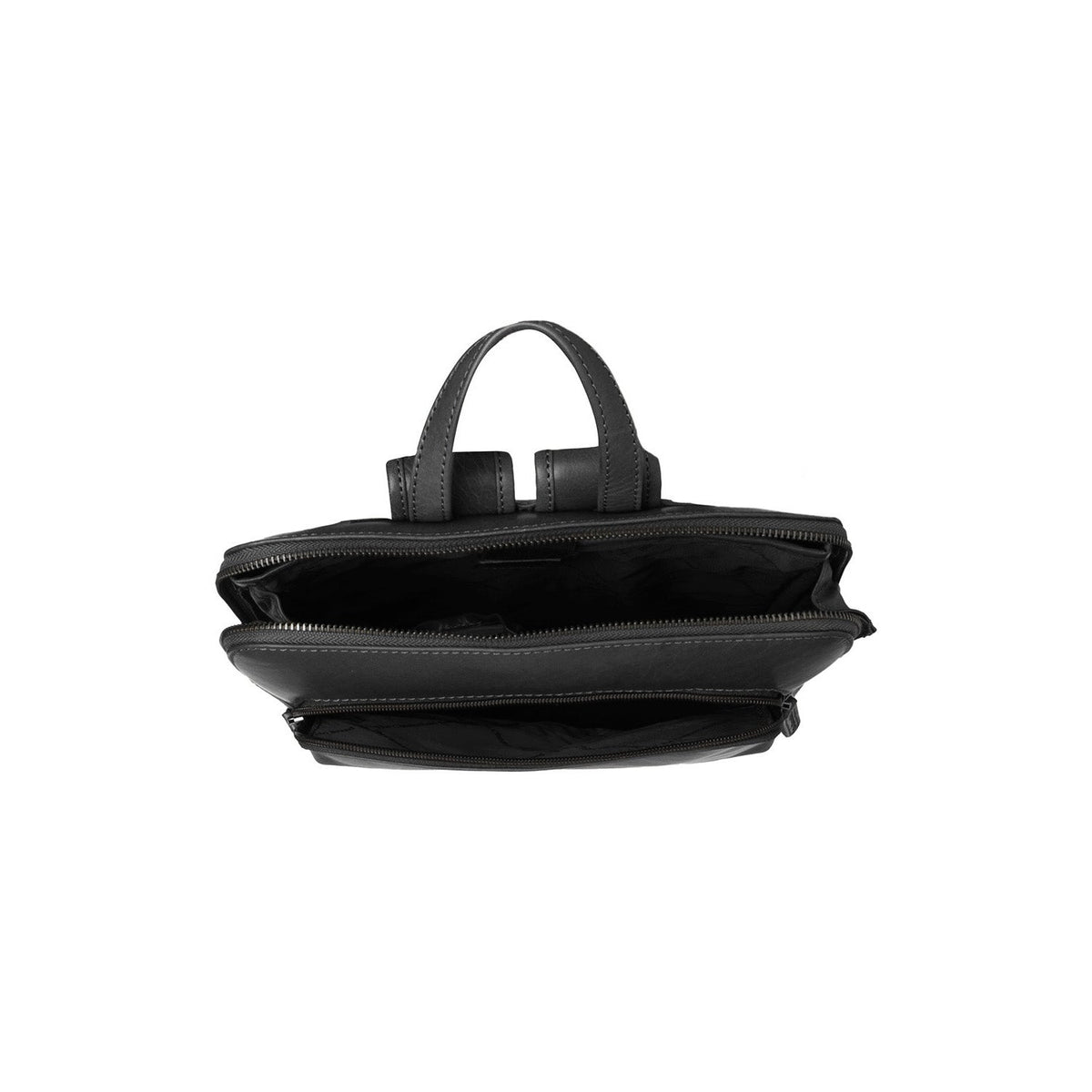 Solid Antique Brass Hardware &amp; Heavy-Duty Dual Zipper Detail on Fornella Full-Grain Leather Backpack for Kvinner