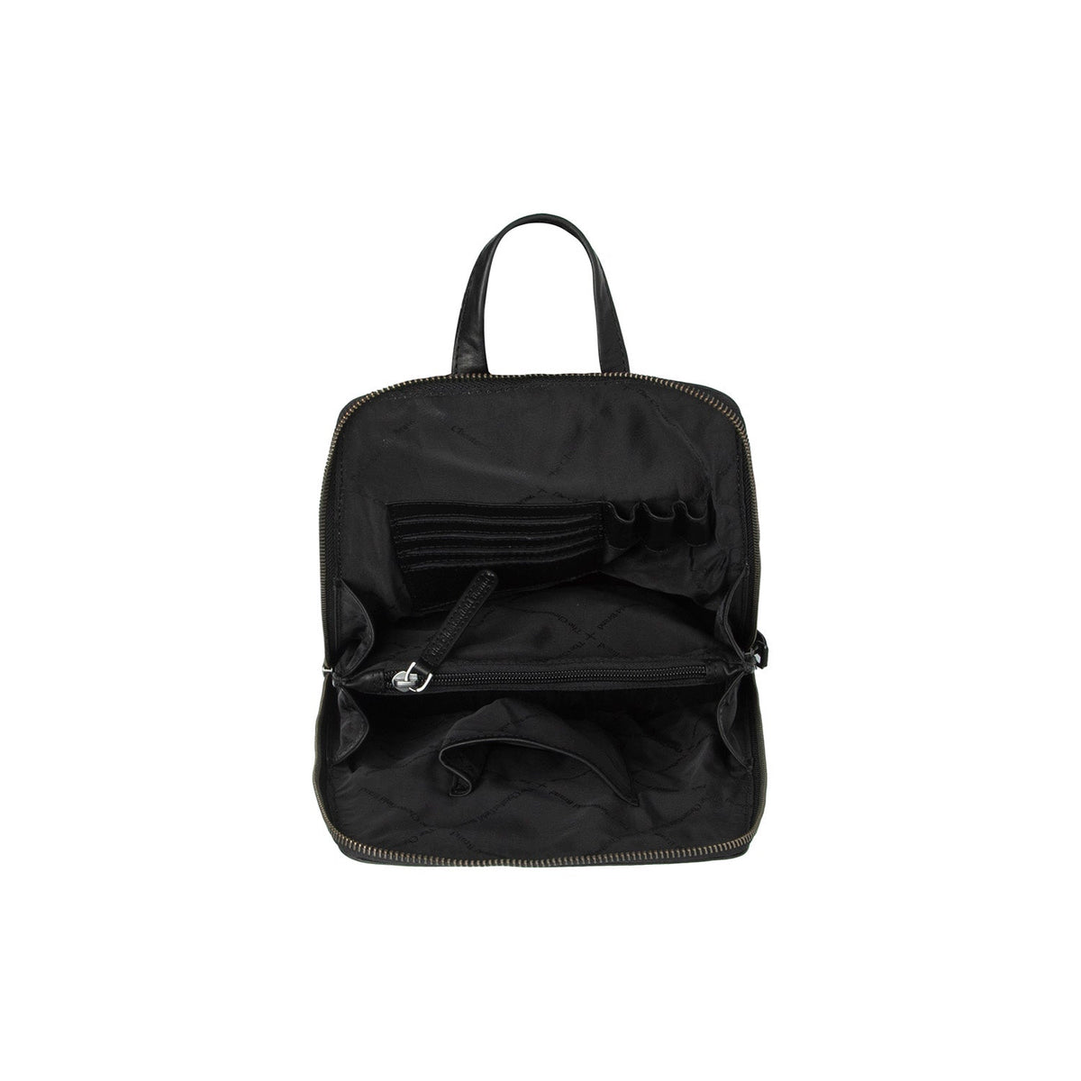 Solid Antique Brass Hardware &amp; Heavy-Duty Dual Zipper Detail on Linford Full-Grain Leather Backpack for Kvinner