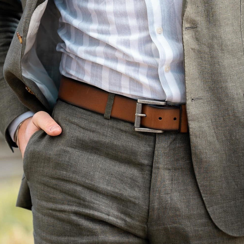 Aayden Full-Grain Leather Belt for Herre – alternate product view 2
