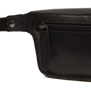 Solid Antique Brass Hardware &amp; Heavy-Duty Dual Zipper Detail on Toronto Full-Grain Leather Belt Bag for Kvinner