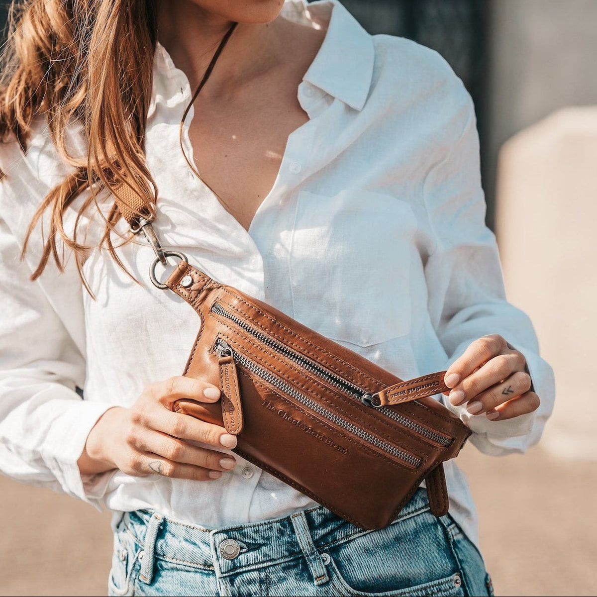 Toronto Full-Grain Leather Belt Bag for Kvinner – alternate product view 2