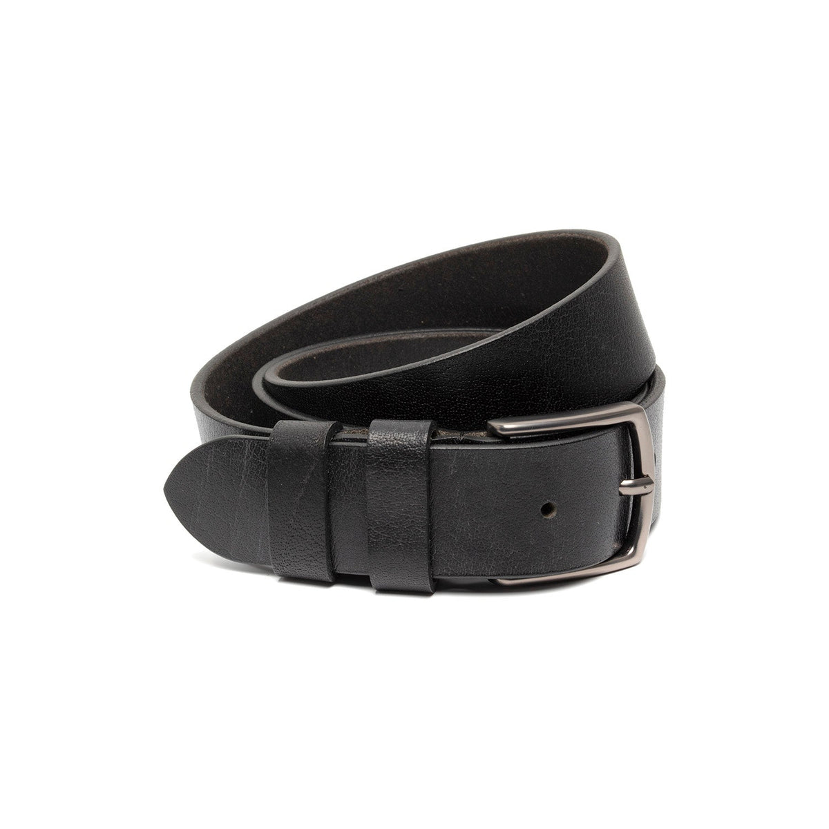 Morrison Full-Grain Leather Belt for Herre in Classic 100% Full-Grain Leather - Full Exterior Front Profile View | Buy Online