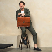 Salvatore Full-Grain Leather Briefcase for Herre – alternate product view 3
