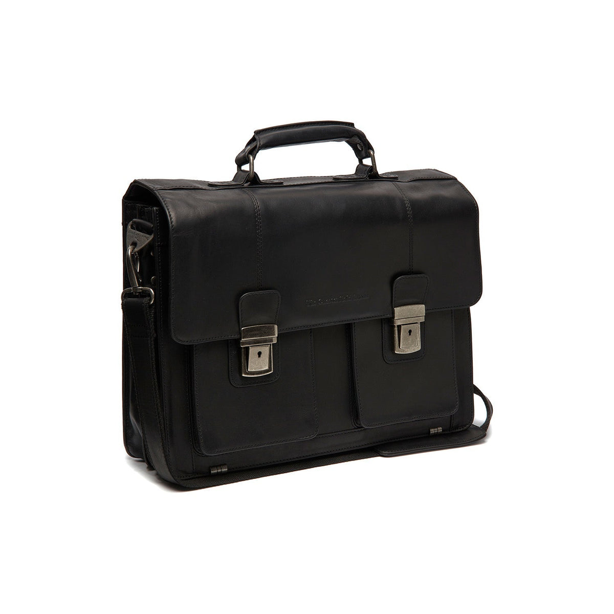 Springfield Full-Grain Leather Briefcase for Kvinner in Classic 100% Full-Grain Leather - Full Exterior Front Profile View | Buy Online