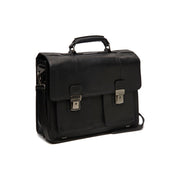 Springfield Full-Grain Leather Briefcase for Kvinner in Classic 100% Full-Grain Leather - Full Exterior Front Profile View | Buy Online
