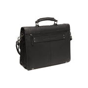 Solid Antique Brass Hardware &amp; Heavy-Duty Dual Zipper Detail on Stuttgart Full-Grain Leather Briefcase for Kvinner