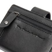 Solid Antique Brass Hardware &amp; Heavy-Duty Dual Zipper Detail on Barrea Full-Grain Leather Card Holder for Kvinner