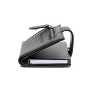 Barrea Full-Grain Leather Card Holder for Kvinner - Structured Side Profile Showing Gusset Depth &amp; Expansion Capacity