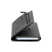 Solid Antique Brass Hardware &amp; Heavy-Duty Dual Zipper Detail on Gabriela Full-Grain Leather Card Holder for Kvinner