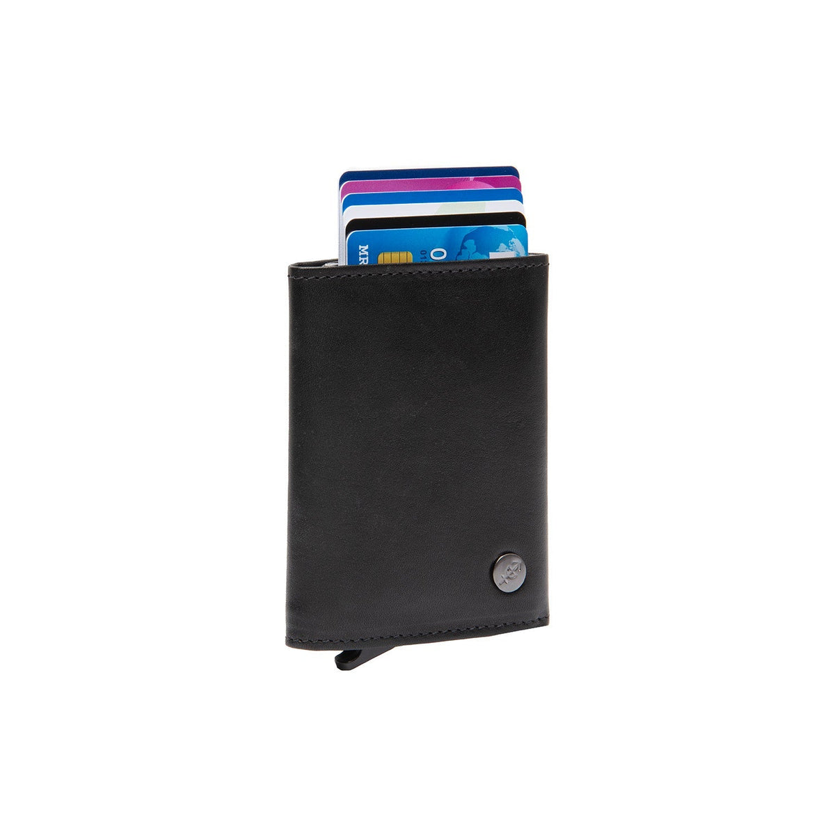 Gabriela Full-Grain Leather Card Holder for Kvinner in Classic 100% Full-Grain Leather - Full Exterior Front Profile View | Buy Online