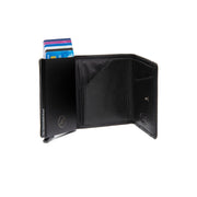 Gabriela Full-Grain Leather Card Holder for Kvinner - Structured Side Profile Showing Gusset Depth &amp; Expansion Capacity
