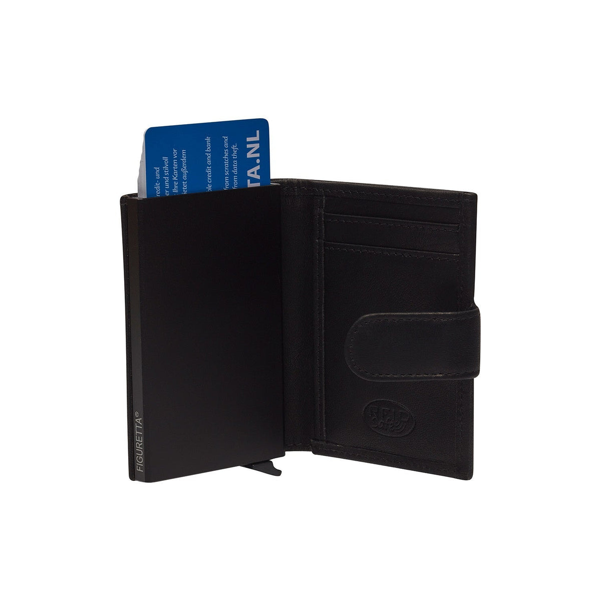 Solid Antique Brass Hardware &amp; Heavy-Duty Dual Zipper Detail on Hannover Full-Grain Leather Card Holder for Kvinner