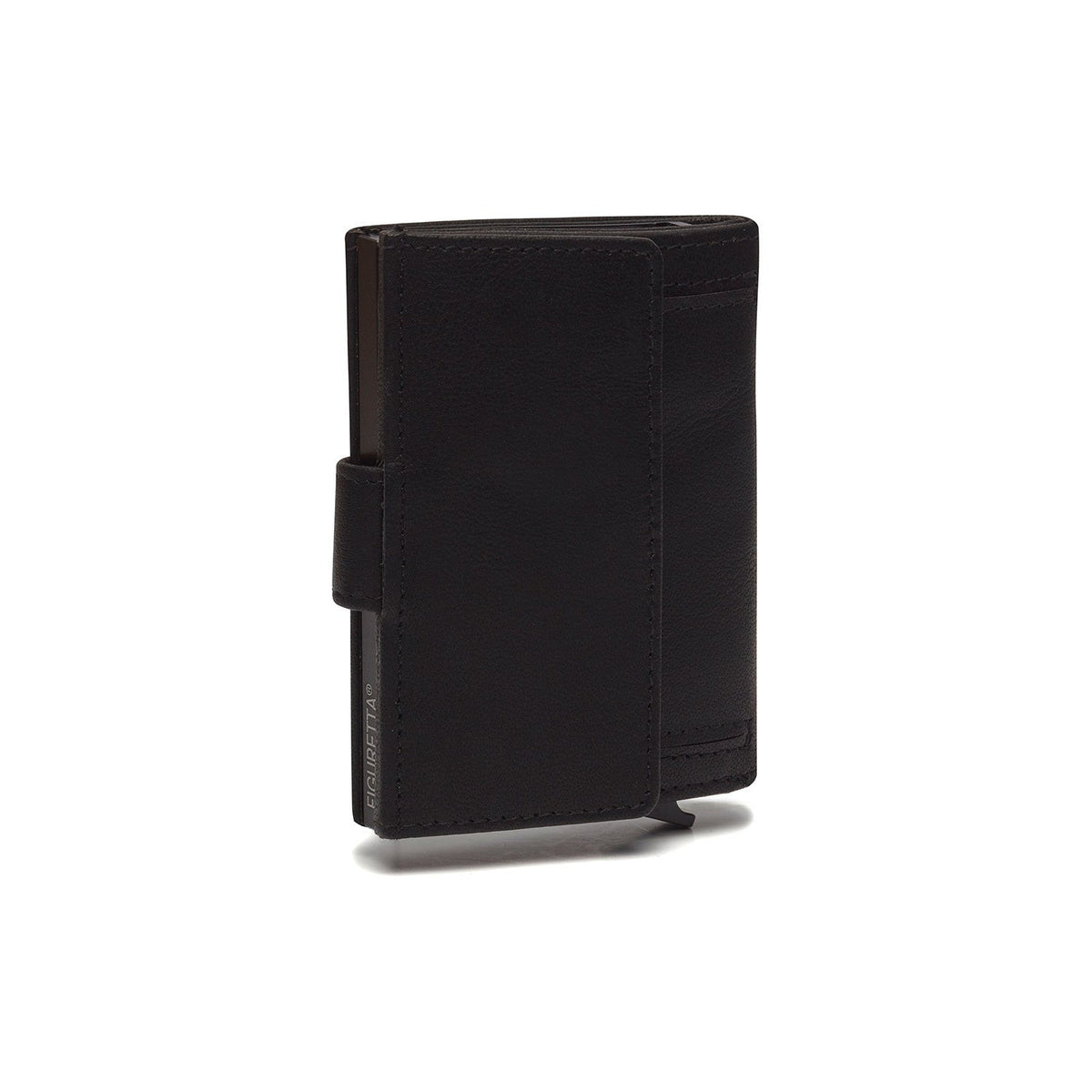 Hannover Full-Grain Leather Card Holder for Kvinner - Structured Side Profile Showing Gusset Depth &amp; Expansion Capacity