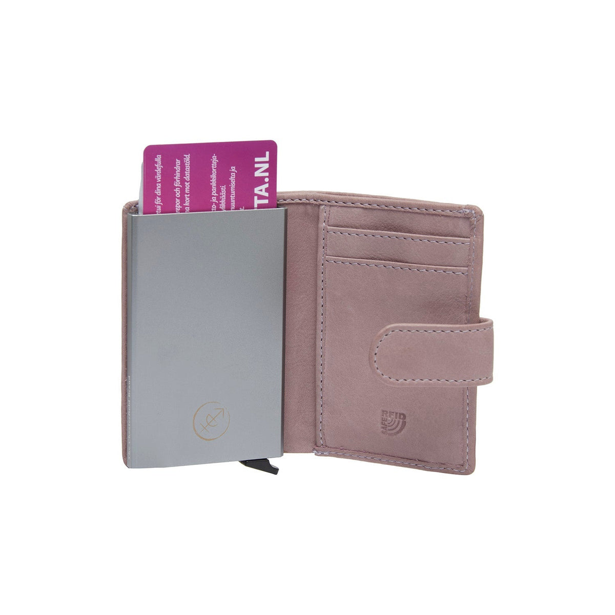 Kaunas Full-Grain Leather Card Holder for Kvinner - Structured Side Profile Showing Gusset Depth &amp; Expansion Capacity