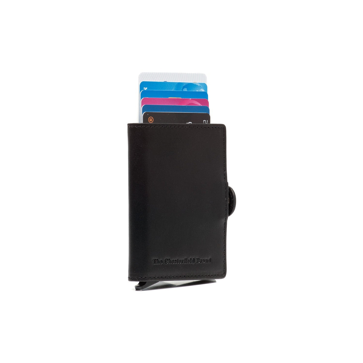 Lagos Full-Grain Leather Card Holder for Kvinner in Classic 100% Full-Grain Leather - Full Exterior Front Profile View | Buy Online