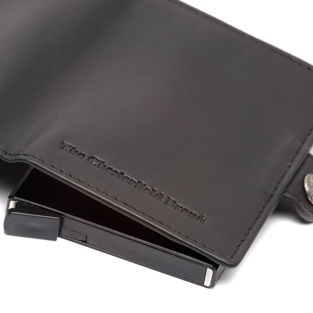 Lagos Full-Grain Leather Card Holder for Kvinner - Structured Side Profile Showing Gusset Depth &amp; Expansion Capacity
